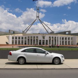Canberra Hire Car parked at Parliament House